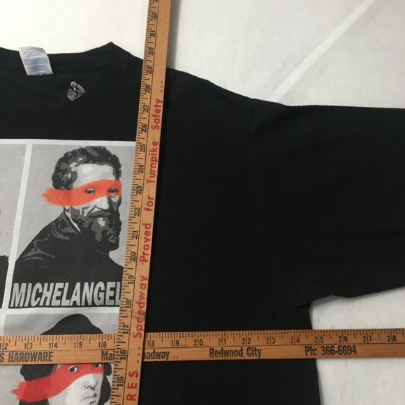 LEONARDO DONATELLO MICHELANGELO & RAPHAEL NINJA turtles artists TEE black parody - Picture 2 of 7